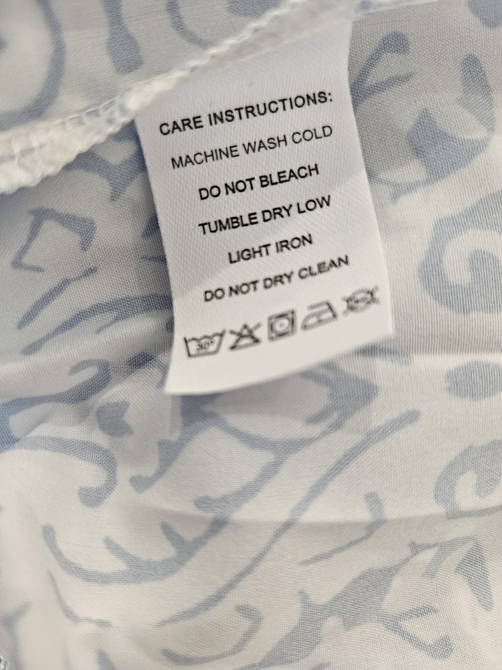 Made With Love Light Blue & White Printed Women's Dress Size L - Picture 5 of 5